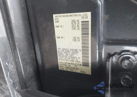 2010 Nissan Altima 2.5 S from USA, damaged, VIN 1N4AL2AP2AN403538